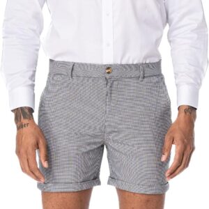 Mens Slim Fit Elastic Waist Cargo Shorts 5.5 Inch Inseam